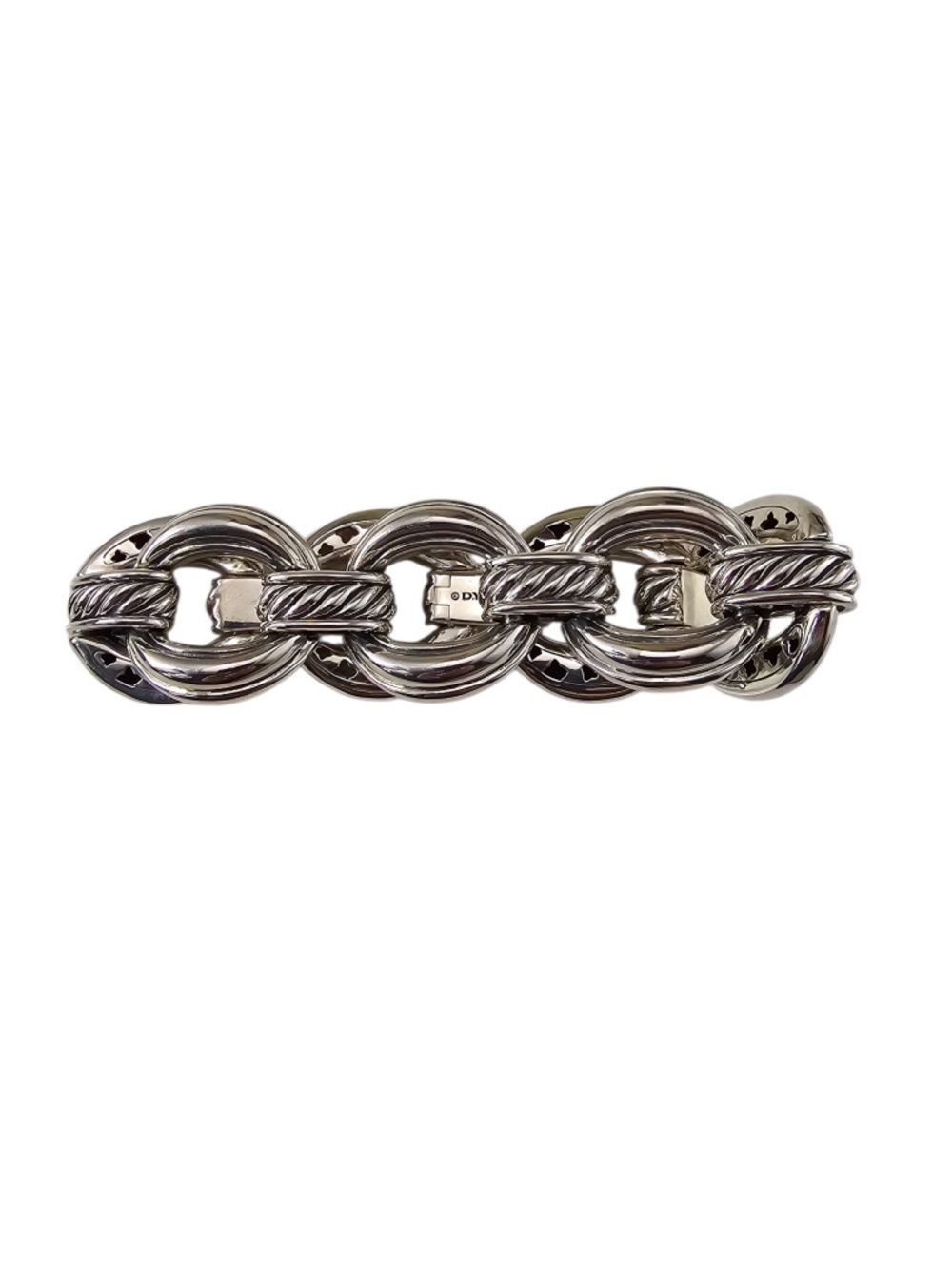 David Yurman Sterling Silver Oval Wide Cable Link Bracelet #24559 - Picture 4 of 7